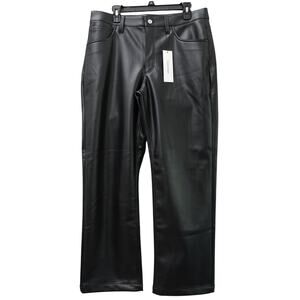 Calvin Klein Jeans Faux Leather 90s Pants Black Beauty - 12